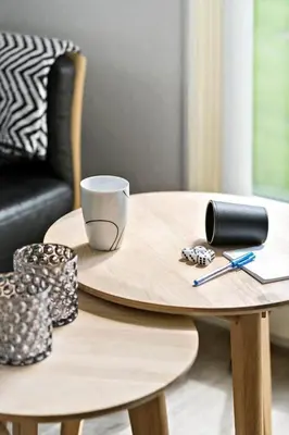 a coffee table with a cup on top of it at G103-Lemvig-Klovervej-3 in Lemvig