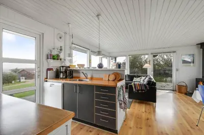 a kitchen with a sink and a counter top at G230-Lemvig-Gyvelvej-30 in Lemvig