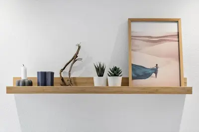 a shelf with plants and a picture on it at 713-Thyboron-Vesterhavsgade-34 in Thyborøn