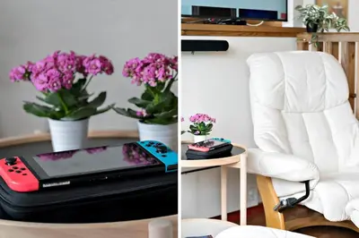 a room with a laptop and a chair and flowers at 807-Harboore-Dalevej-9 in Harboør