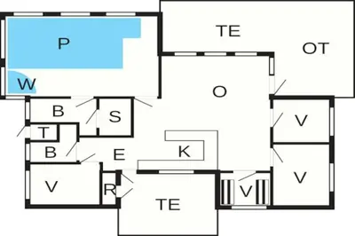 a floor plan of a house at Luxury Pool House Retreat - By Traum Ferienwohnungen in Saltum