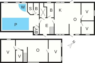 a floor plan of a house at Luxury Retreat with Pool - By Traum Ferienwohnungen in Thyholm
