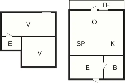 two diagrams of a square with the words tc and svp at 6 person holiday home in Lemvig-By Traum in Lemvig