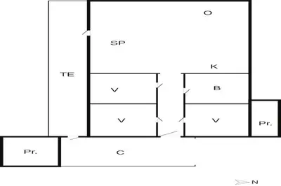 a block diagram of a building at 7 person holiday home in Vestervig-By Traum in Vestervig