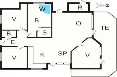 a floor plan of a house at 8 person holiday home in Ulfborg-By Traum in Ulfborg
