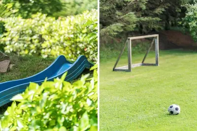 two pictures of a soccer ball on the grass at LF11109-Struer-Barsidalvej-9 in Struer