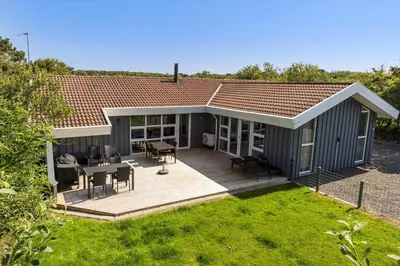an overhead view of a house with a deck at LF634-Vestervig-Gunhildsvej-54 in Vestervig