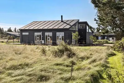 a black house sitting on top of a field at LF10322-Hurup-Thy-Sulevej-12 in Sindrup