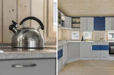 a kitchen with a tea kettle on top of a counter at LF10307-Hurup-Thy-Traelobervej-7 in Sønder Ydby