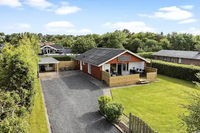 an aerial view of a house with a yard at LF11103-Struer-Blabaervej-3 in Struer