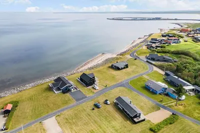 an aerial view of a campgrounds next to the water at LF12183-Vinderup-Avej-28 in Vinderup