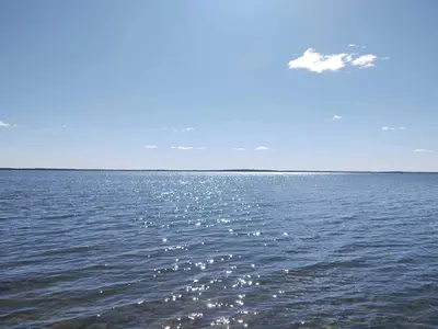 a view of a large body of water at 6 person holiday home in Øster Assels in Øster Assels