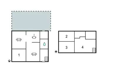 two block diagrams of a building at Pet Friendly Home In Farsø With House A Panoramic View in Farsø