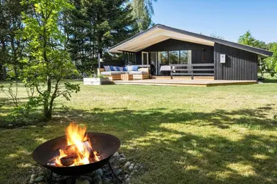 a fire pit in the yard of a house at JB922-Fjerritslev-Birkevej-25 in Fjerritslev