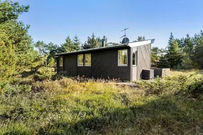 a small black house in the middle of a field at JB759-Fjerritslev-Revlingestien-45 in Fjerritslev