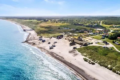 an aerial view of a beach and the ocean at JB304-Fjerritslev-Landstien-4 in Fjerritslev