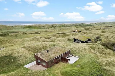 an overhead view of a house in the middle of a field at JB233-Brovst-Ejstrup-Strandvej-24 in Brovst