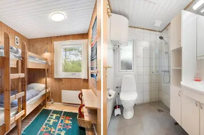 a small bathroom with a toilet and a sink at JB115-Fjerritslev-Blabaerstien-9 in Fjerritslev