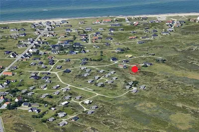 an aerial view of a field with a group of tents at JB705-Frostrup-Svenstibakkevej-82 in Frøstrup