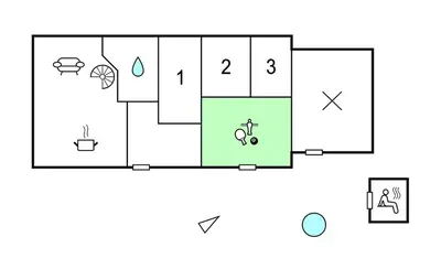 a block diagram of a house at Pet Friendly Home In Vestervig With Sauna in Vestervig