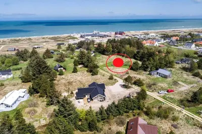 an estate with a house with a red circle on it at JB365-Fjerritslev-Hedestien-9 in Fjerritslev