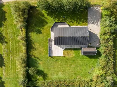 an overhead view of a garden with a roof at Holiday Home Anja - 550m to the fjord by Interhome in Vemb