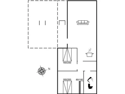 a floor plan of a house at Apartment Enwald - 700m from the sea by Interhome in Pandrup