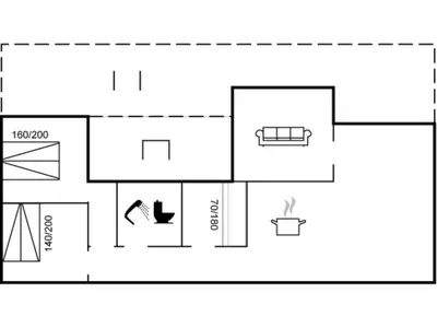 a plan of a house with a floor plan at Holiday Home Ingobert - 600m from the sea by Interhome in Saltum