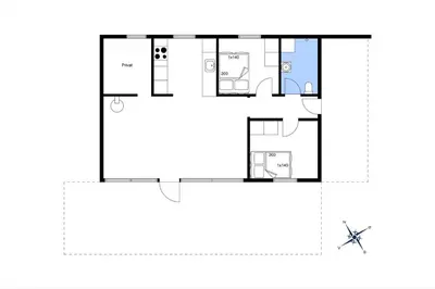 a floor plan of a small house at 1357-Snedsted-Grahavrevej-1 in Snedsted