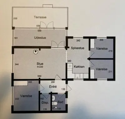 a floor plan of aominiumominium at Authentic Wooden House By The North Sea in Vestervig
