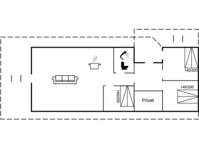 a floor plan of a tiny house at Holiday Home Sigbritt - 750m from the sea by Interhome in Løkken