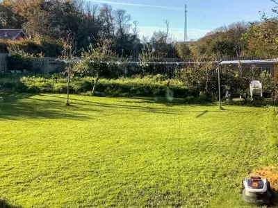 a large grassy yard with a goal in it at 6 person holiday home in Lemvig in Lemvig