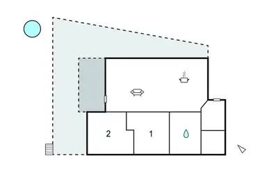 a schematic diagram of a house at Beautiful Home In Lemvig With House Sea View in Lemvig