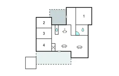 a block diagram of a house at Awesome Home In Thyborøn With Wifi in Thyborøn