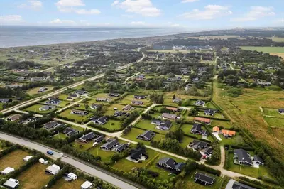 an aerial view of a parking lot with houses at LK2201-Lokken-Kristavej-45 in Grønhøj