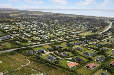 an aerial view of a parking lot with houses at LK2201-Lokken-Kristavej-45 in Grønhøj
