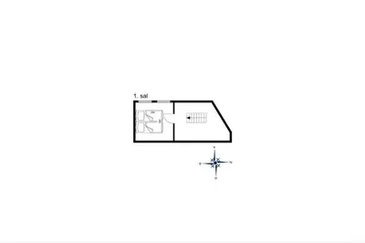 a floor plan of a small room with a star at 534-Lemvig-Lokkevej-13 in Lemvig