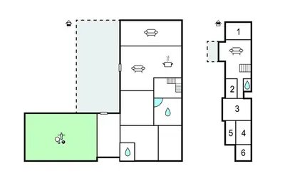 a schematic diagram of a building at 6 Bedroom Awesome Home In Hurup Thy in Tvolm