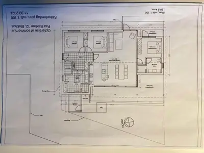a drawing of a floor plan of a house at BL1149-Blokhus-Paa-Bakken-12 in Blokhus