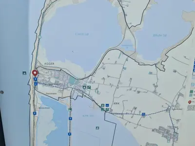 a map of the proposed route for the pipeline at Strandhuset in Agger