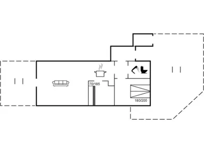 a floor plan of a house at Holiday Home Patti - 700m from the sea by Interhome in Blokhus