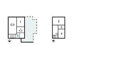 a plan of a house with two floors at 4 Bedroom Beautiful Home In Farsø in Farsø