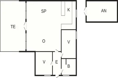 a floor plan of a house at Holiday home near fishing lake in Fjerritslev