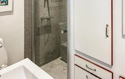 a bathroom with a shower and a sink at Nice Home In Løgstrup With Wifi in Løgstrup