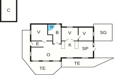 a floor plan of a house at 8 person holiday home in Løgstør-By Traum in Trend