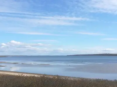 a view of a beach with the sky and water at 5 person holiday home in Roslev-By Traum in Sønder Thise