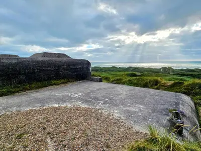 a view of the ocean from the top of a bunker at Bright Beach House Retreat - By Traum Ferienwohnungen in Trudslev