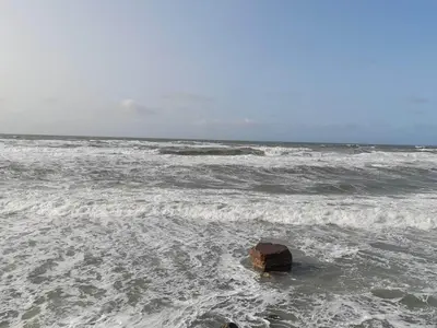a rock in the middle of the ocean at 6 person holiday home in Saltum-By Traum in Saltum
