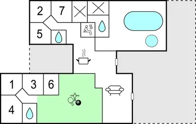 a block diagram of a house at Seven-Bedroom Holiday Home In Spottrup in Spottrup
