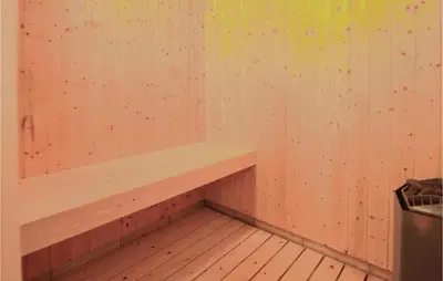 a corner of a sauna with a wooden floor at Three-Bedroom Holiday Home In Fjerritslev in Fjerritslev